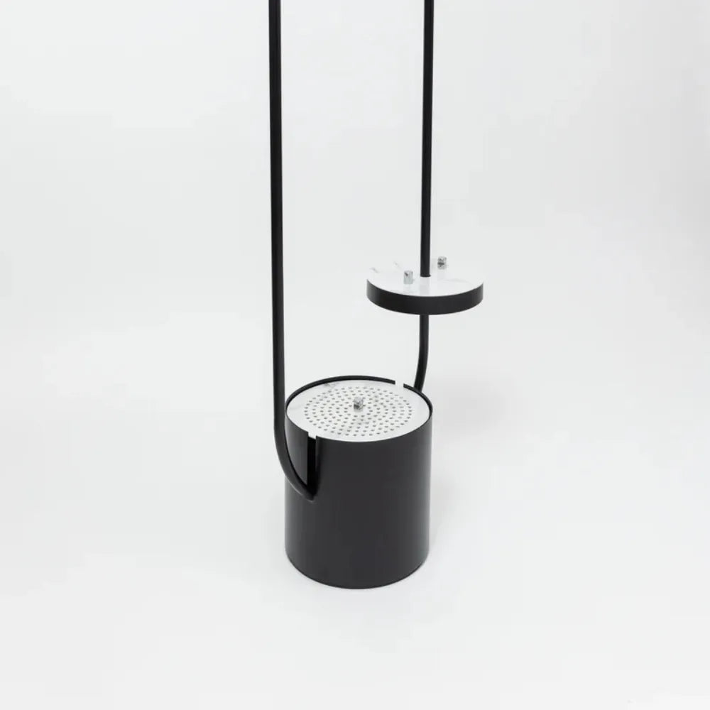 Modern Clothing Incense Burner (Mubkhara) – Iron & Melamine Wood Frame with Multi-Height Hanger Slots and Bukhoor Storage Compartment