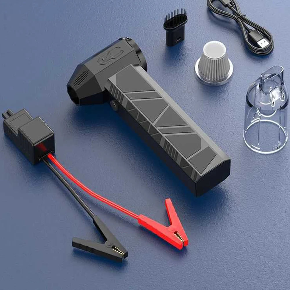 Mini Air Blower – High-Speed 52 m/s Jet Fan with CNC Blades, 4-Hour Battery, 10400mAh Jump Starter & Dual-Use Vacuum for Cleaning, Drying