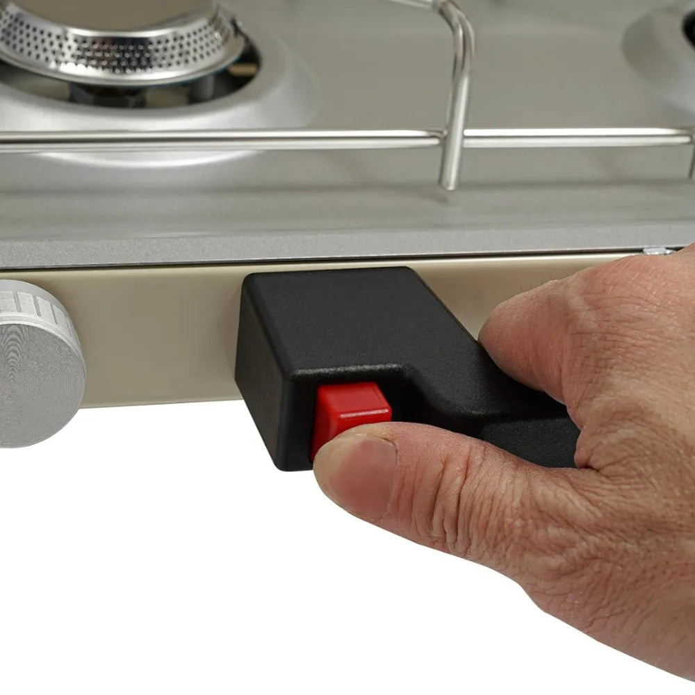 2-Burner Camping Propane Stove 3500W Dual Burners Portable Foldable Tabletop Gas Grill with Windshield & Easy-Clean Tray