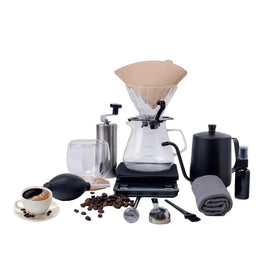 DENX V60 Coffee Kit – 15-Piece Portable Brewing Set with Kettle & Grinder