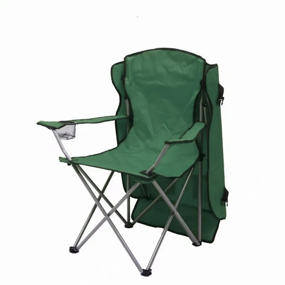Folding Camping Chair with Canopy Shade Heavy-Duty Portable Outdoor Beach Chair for Camping, Picnic & Backyard Relaxation - Green