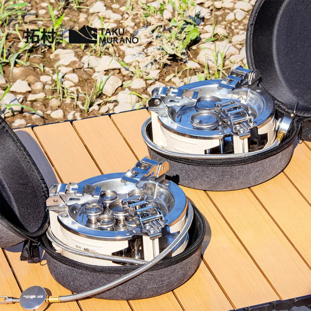 Taku Murano 7-Burner Portable Gas Stove Windproof High-Heat Outdoor Cooking Stove Compact Camping Cooker for Picnics, Steamboat & Travel