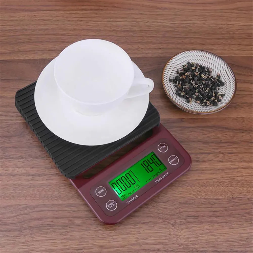 Portable Coffee Travel Set, Manual Coffee Grinder (6 Gears), Digital Coffee Scale with Timer, Antique Arabic Stainless Steel Coffee Cup & Saucer