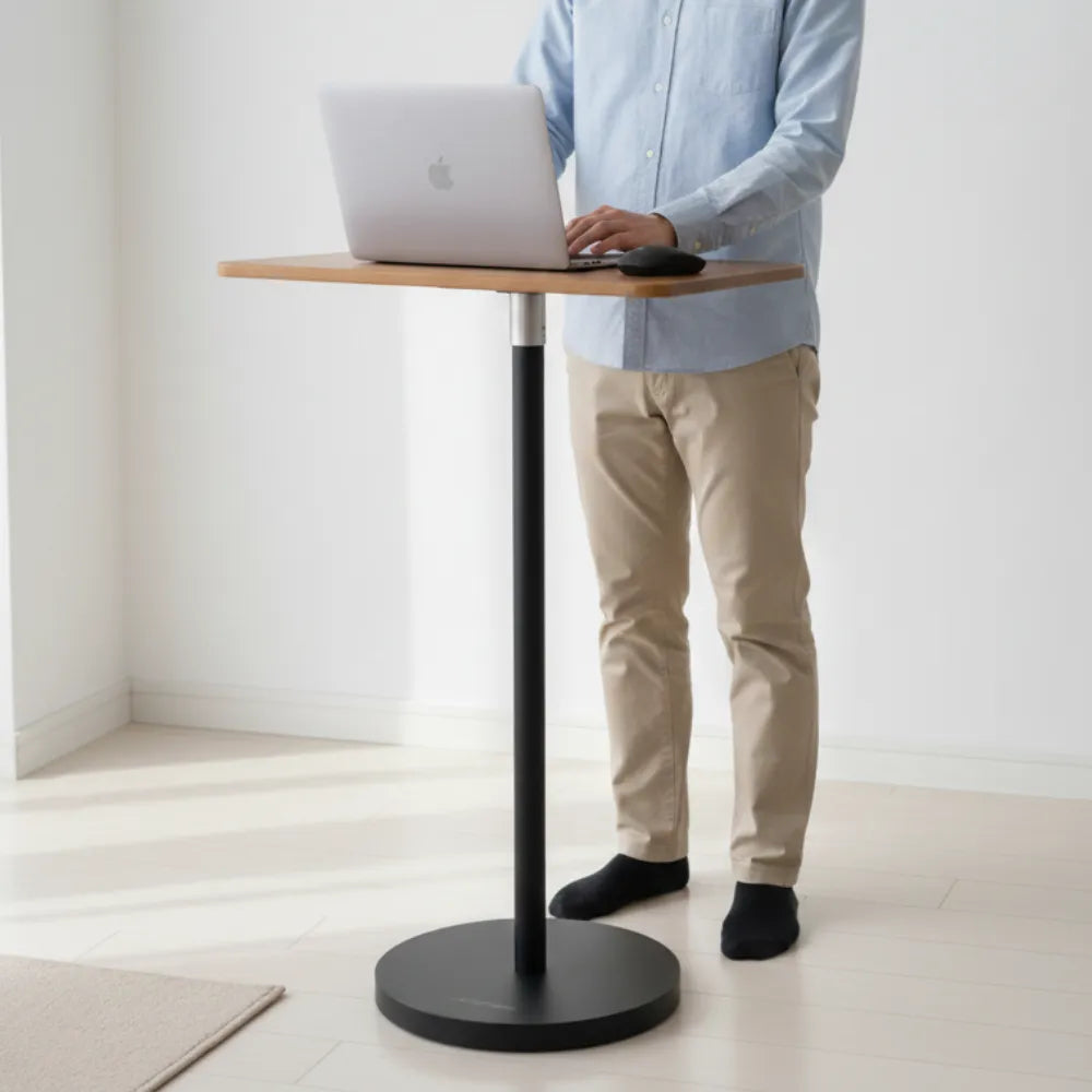 JOPREE Adjustable Mini Table Laptop & Projector Stand Telescopic 70–120cm Height with Solid Wood Top & Carbon Alloy Base