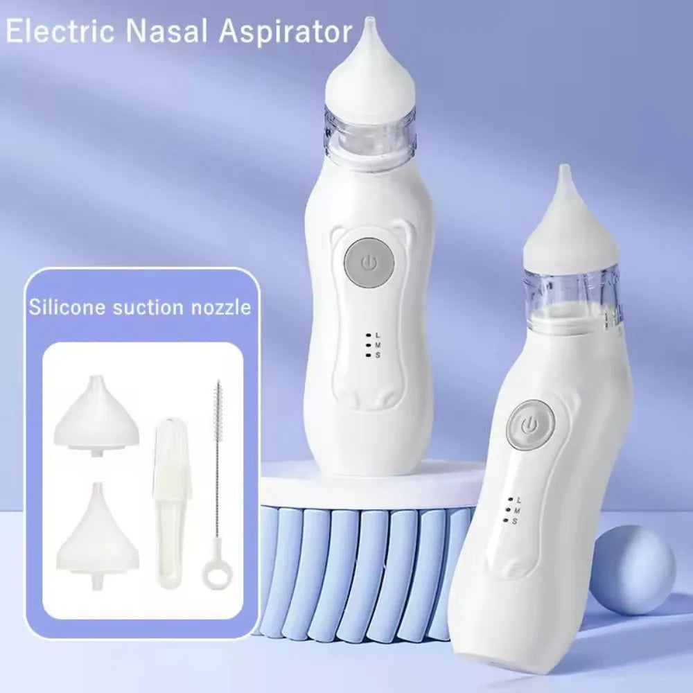DQ20 Electric Nasal Aspirator, 3-Level Adjustable Suction, Soft Silicone Tip, Rechargeable Automatic Self-Cleaning Nose Cleaner for Children