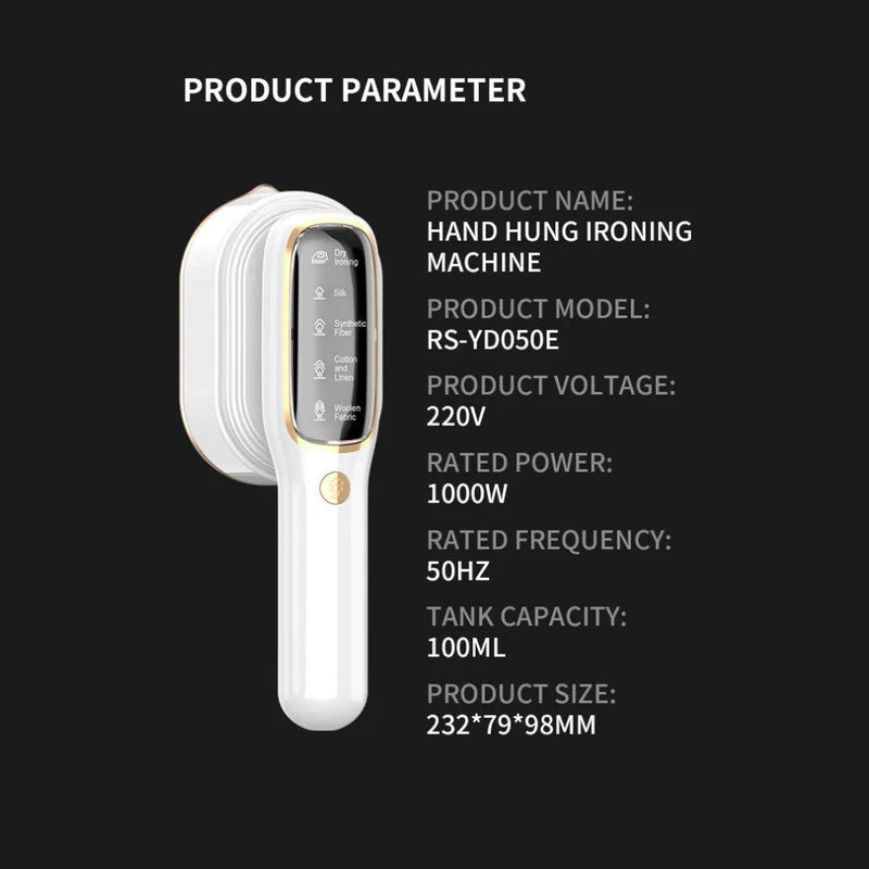 Foldable Handheld Garment Steamer – 5-Gear Adjustable Steam, Portable Fashion-Design Electric Clothes Steamer Iron