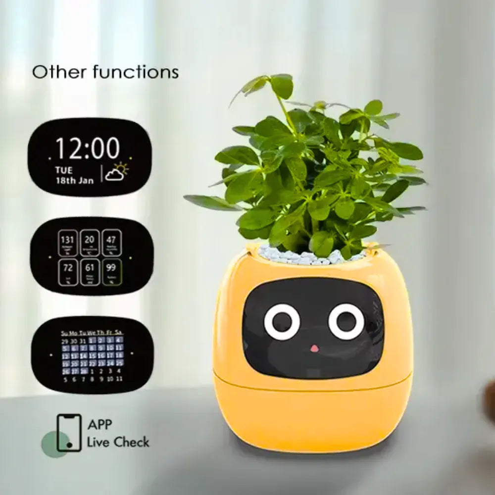 Ivy Smart Planter with Expressions, App Control, Watering Reminder, Real-Time Monitoring – Supports 36 Plant Types