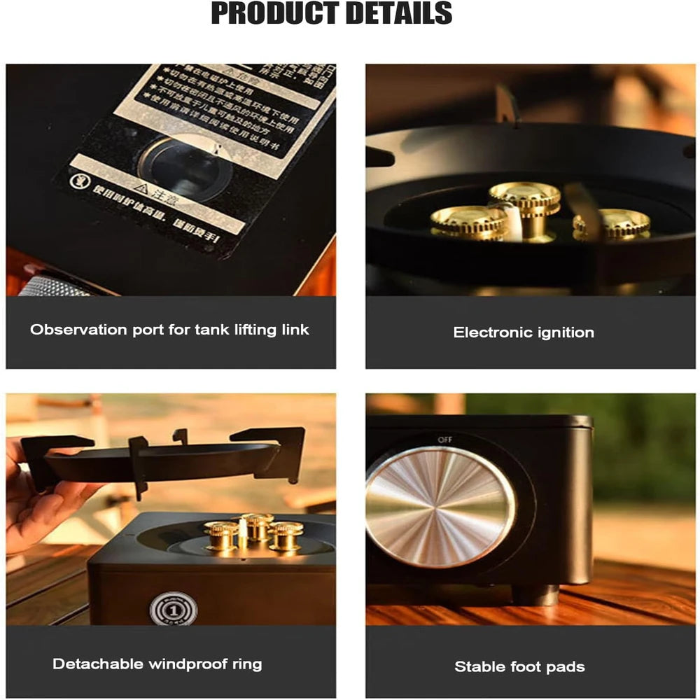 Yanchuan Portable Gas Stove, Single Burner High-Efficiency Butane Cooker with Durable Steel Body & Compact Outdoor Design