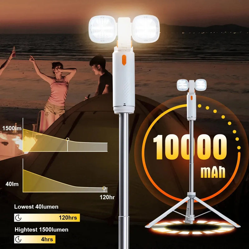 LED Work Light – 2000 Lumens Stepless Dimming, 2700–6500K Adjustable Color Temperature, USB-C Rechargeable with Magnet & 180° Stand