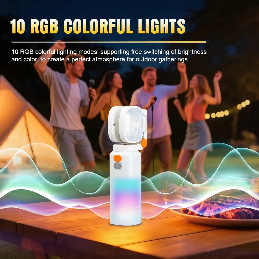 LED Work Light – 2000 Lumens Stepless Dimming, 2700–6500K Adjustable Color Temperature, USB-C Rechargeable with Magnet & 180° Stand