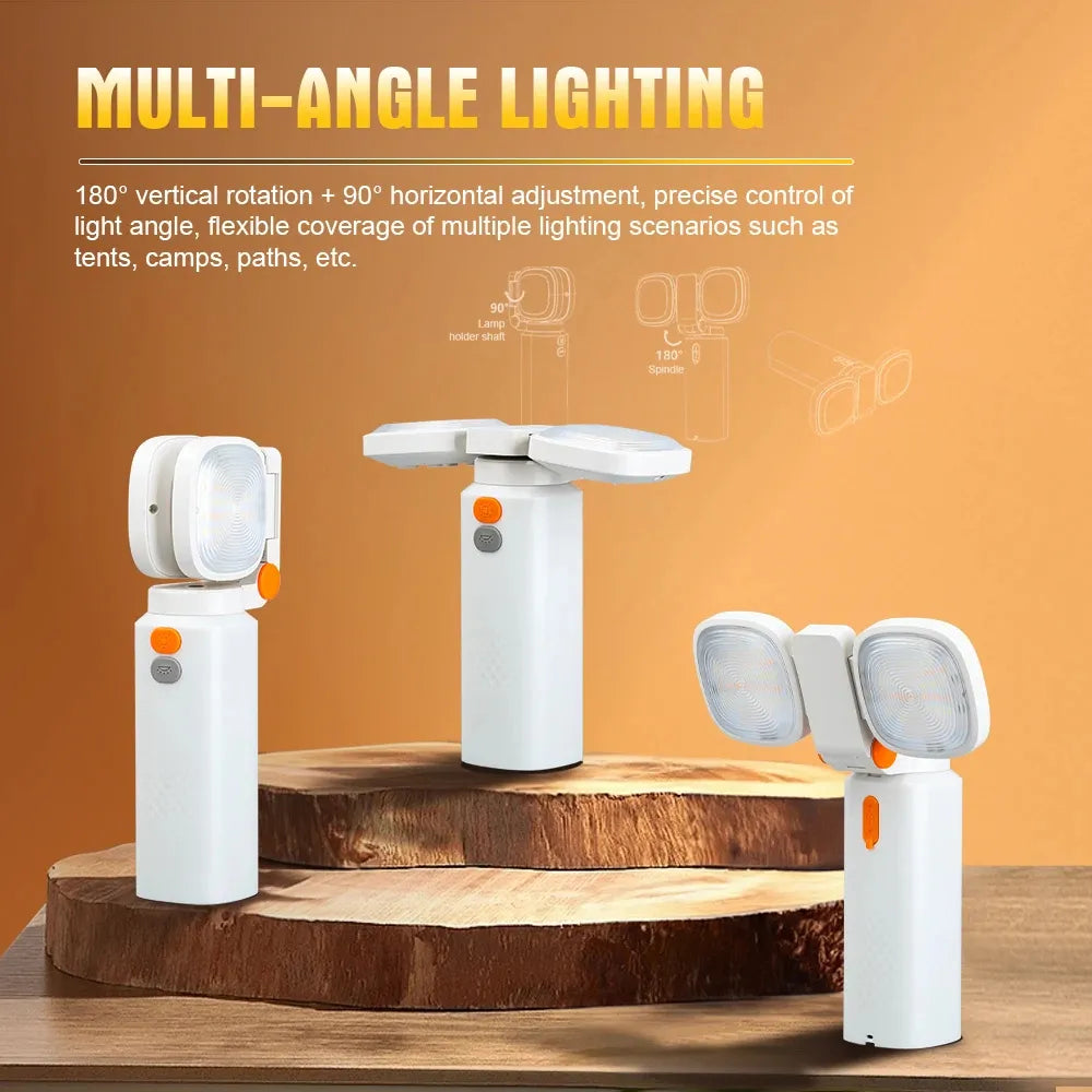 LED Work Light – 2000 Lumens Stepless Dimming, 2700–6500K Adjustable Color Temperature, USB-C Rechargeable with Magnet & 180° Stand
