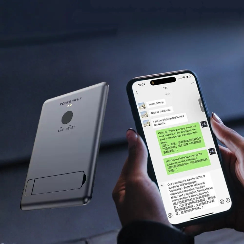 AI Large Model Mini Translator – Instant Multilingual Translator with 138 Languages, Bluetooth & WiFi Connectivity, Portable Android Smart Device