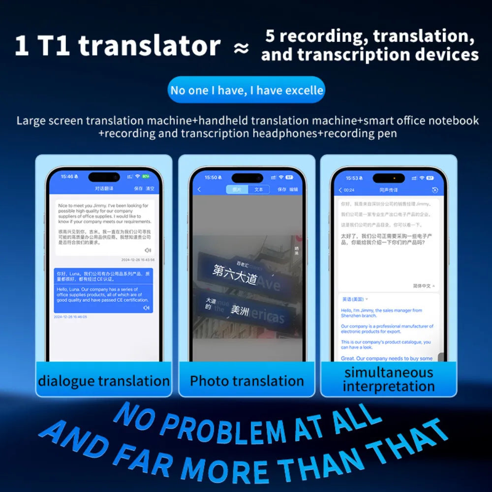 AI Large Model Mini Translator – Instant Multilingual Translator with 138 Languages, Bluetooth & WiFi Connectivity, Portable Android Smart Device