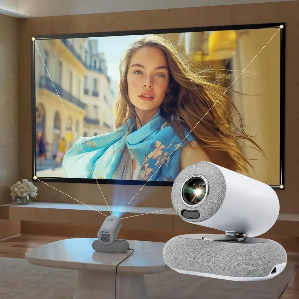 LUMACAST Smart 1080P Mini Projector – 230 ANSI Portable WiFi & Bluetooth 5.4 Home Theater Projectorc (Compatible with iOS/Android/HDMI/USB)