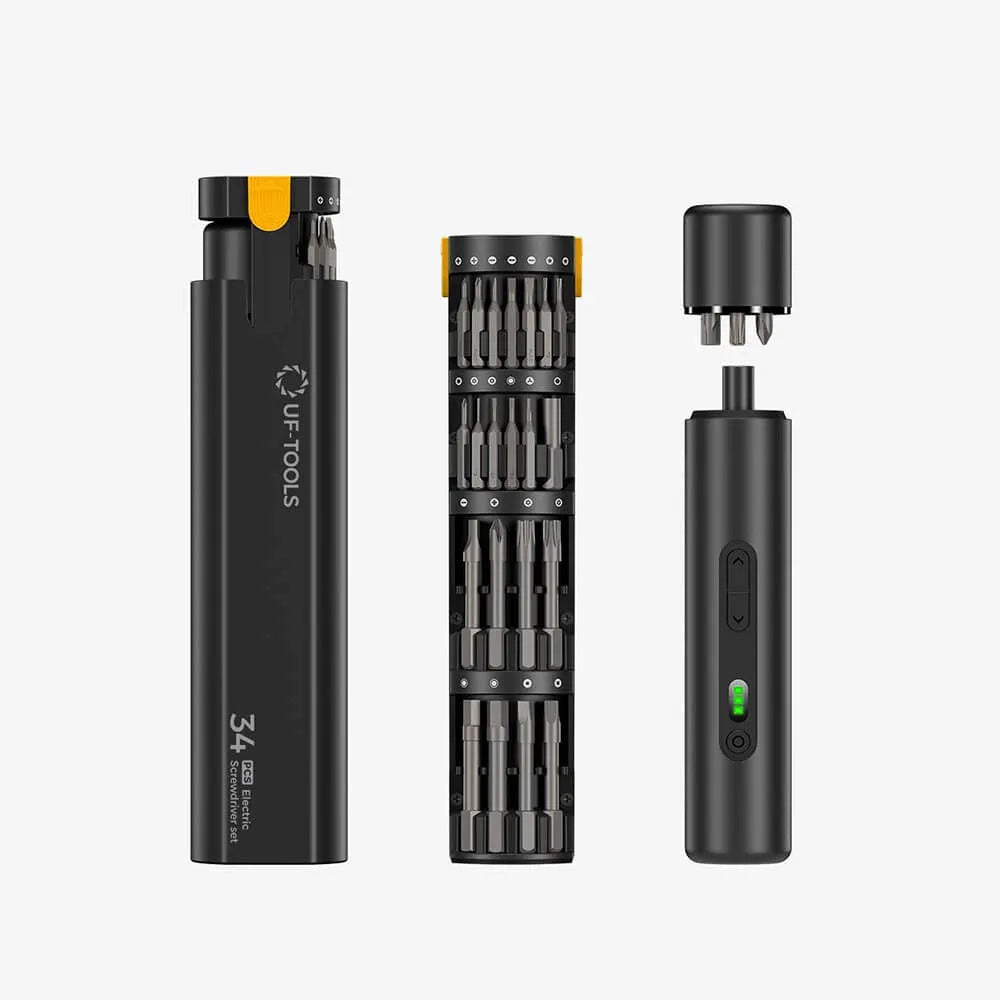UF-TOOLS 35-in-1 Automatic & Manual Precision Screwdriver Set – 3-Gear Torque, 3N·m Electric Power, LED Light & 1600mAh Rechargeable Battery