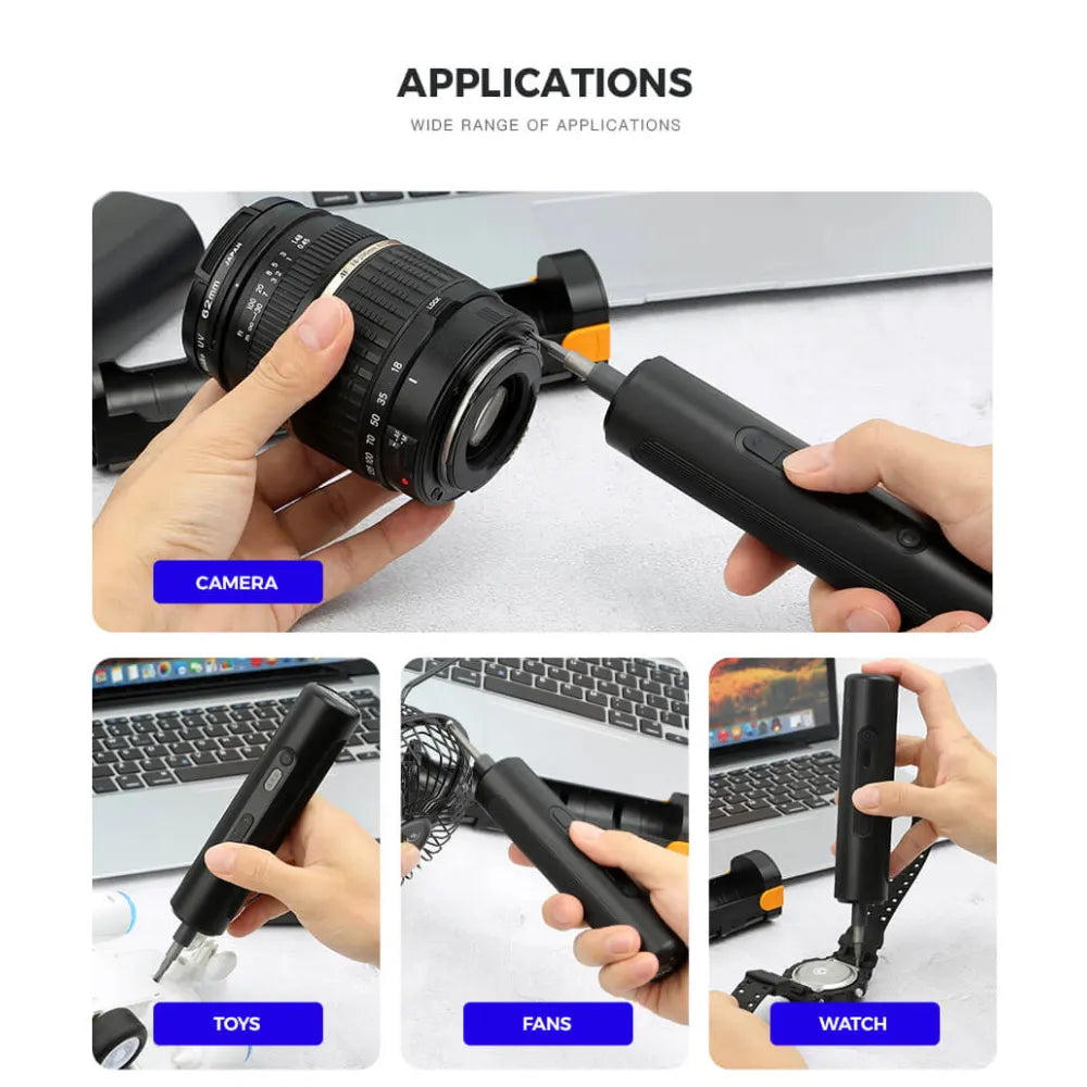 UF-TOOLS 35-in-1 Automatic & Manual Precision Screwdriver Set – 3-Gear Torque, 3N·m Electric Power, LED Light & 1600mAh Rechargeable Battery