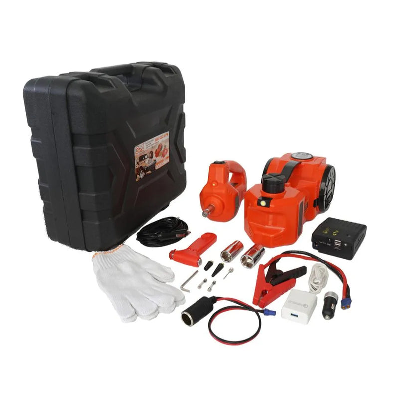 3-Ton Electric Hydraulic Car Jack – Heavy Duty Vehicle Lift for Roadside Repair & Tire Changes, 12V DC Powered Auto Jack