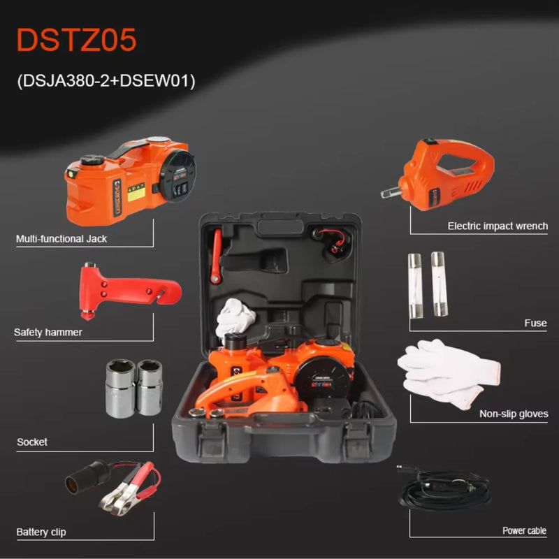 3-Ton Electric Hydraulic Car Jack – Heavy Duty Vehicle Lift for Roadside Repair & Tire Changes, 12V DC Powered Auto Jack