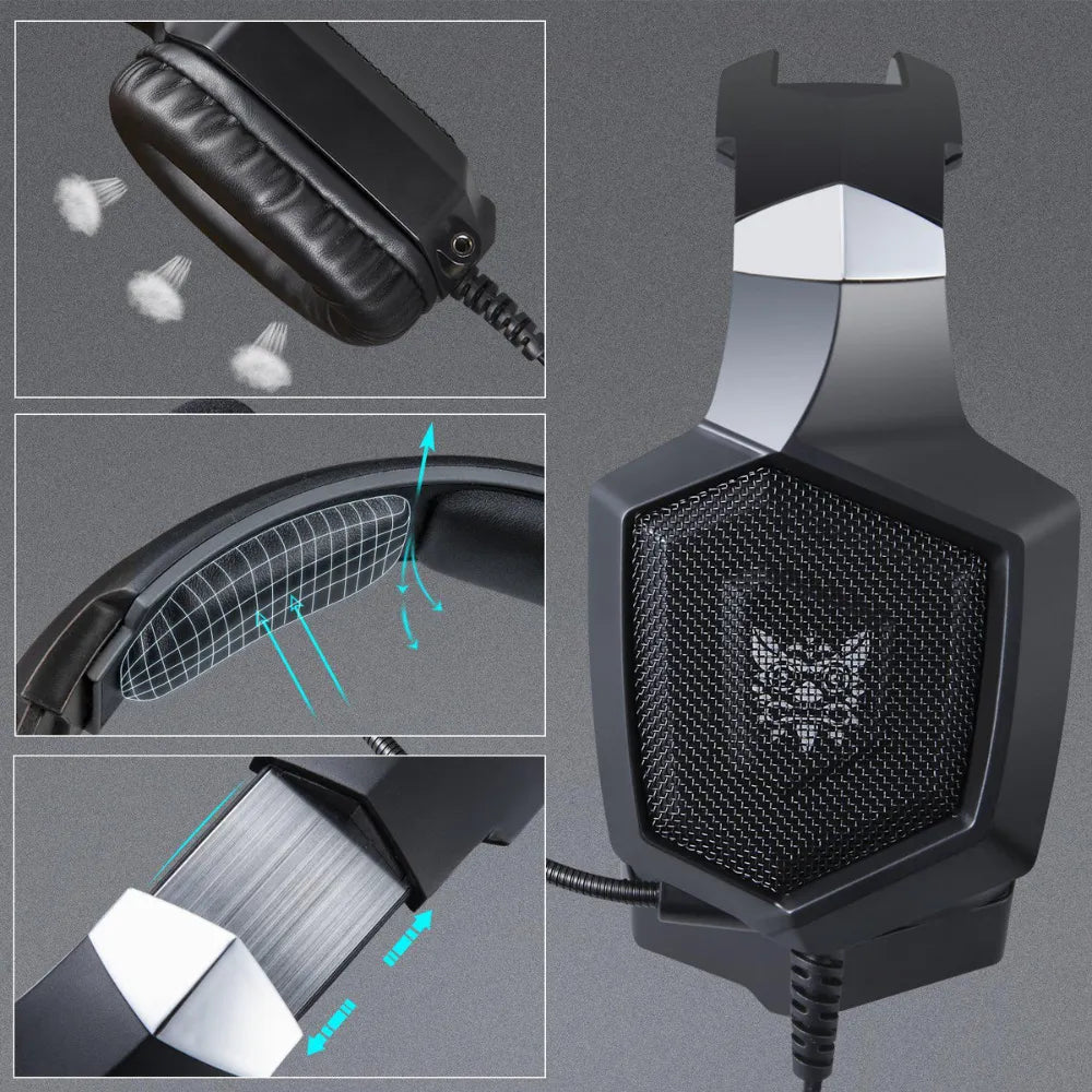 ONIKUMA K8 Gaming Headset – Wired Stereo Headphones with Built-In Microphone, Volume Control, Comfortable Design – Black