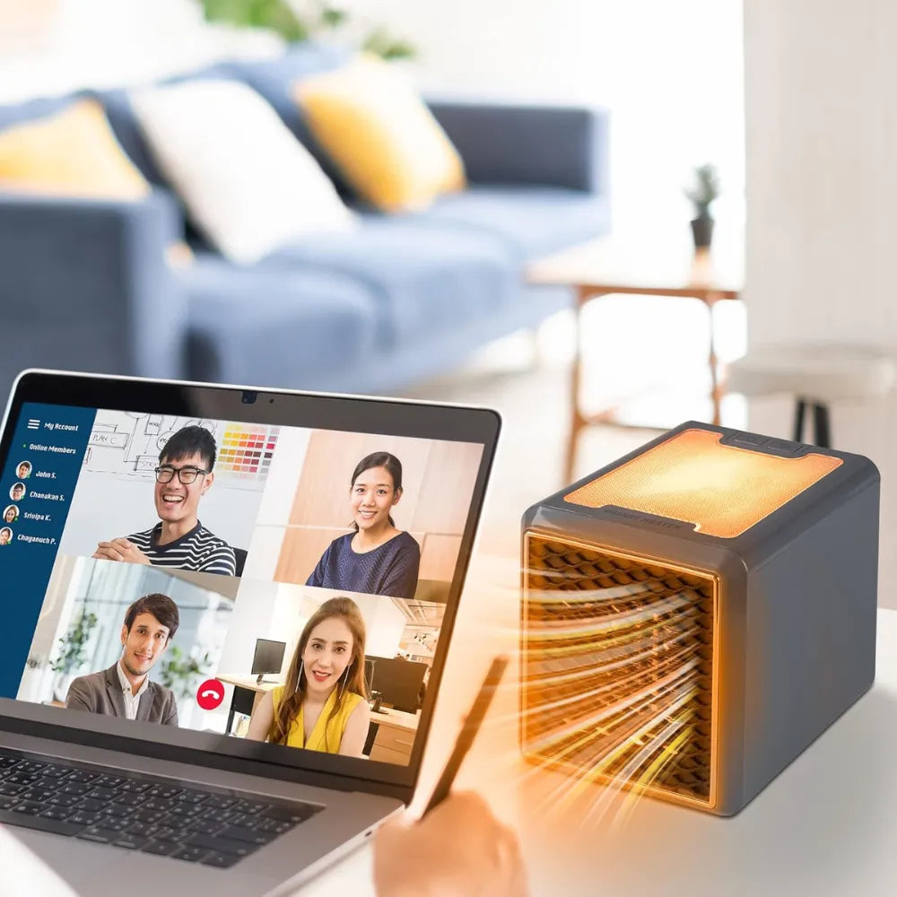 Handy Heater Pure Warmth – 1500W Personal Ceramic Space Heater with Adjustable Heat, Quiet Portable Design & Air Filter for Bedroom, Office & Small Rooms