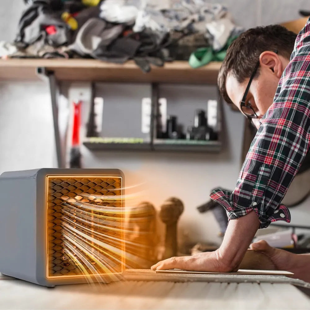 Handy Heater Pure Warmth – 1500W Personal Ceramic Space Heater with Adjustable Heat, Quiet Portable Design & Air Filter for Bedroom, Office & Small Rooms