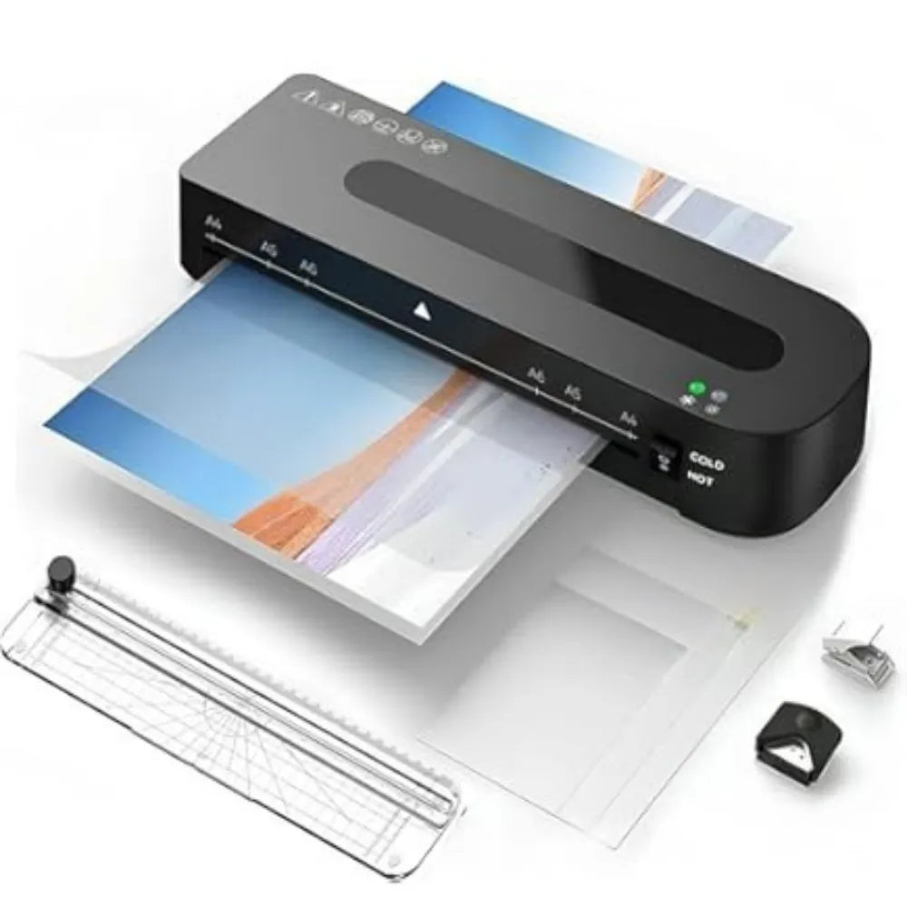 A4 Laminator Machine – 80–125 Mic Support, 320mm/min Speed, Fast Heat-Up, Touch Controls, ABS Jam Release, For Documents & Photos