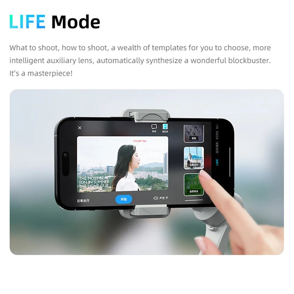 TOKQI M01 3-Axis Handheld Gimbal Stabilizer – Anti-Shake, Face Tracking, Adjustable Fill Light & App Control for Live Streaming & Video Recording
