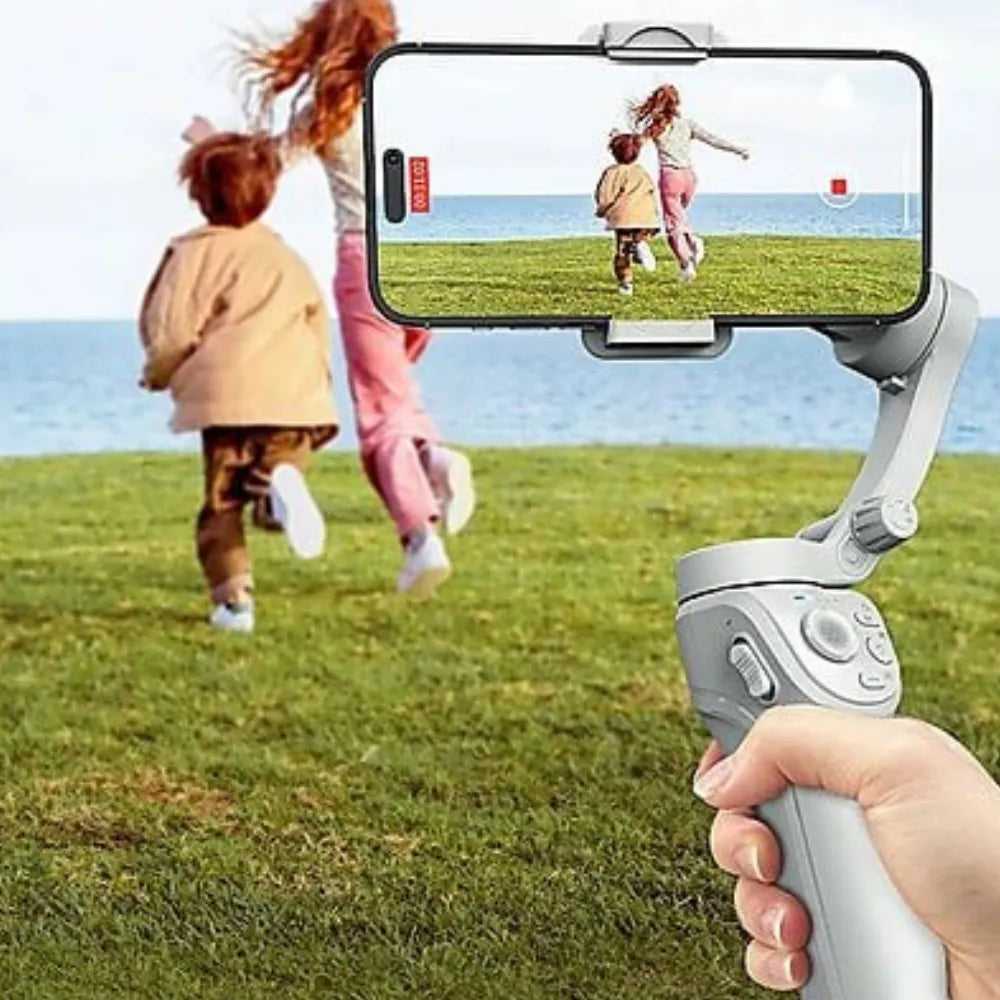 TOKQI M01 3-Axis Handheld Gimbal Stabilizer – Anti-Shake, Face Tracking, Adjustable Fill Light & App Control for Live Streaming & Video Recording