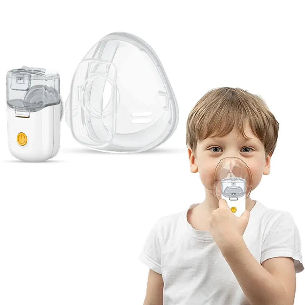 Hands-Free Mini Ultrasonic Mesh Nebulizer Inhaler – Portable Rechargeable Atomizer for Comfortable Breathing Support for Kids & Adults