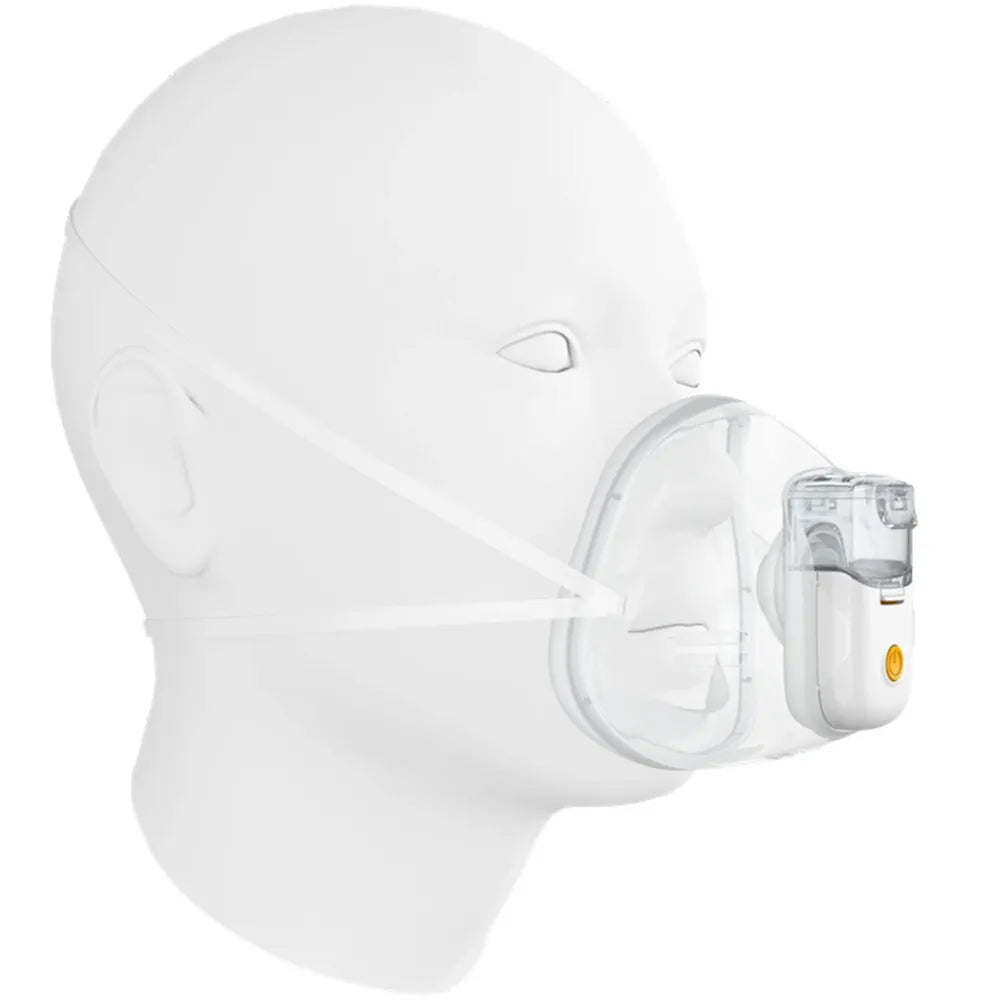 Hands-Free Mini Ultrasonic Mesh Nebulizer Inhaler – Portable Rechargeable Atomizer for Comfortable Breathing Support for Kids & Adults