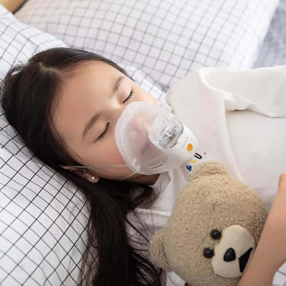 Hands-Free Mini Ultrasonic Mesh Nebulizer Inhaler – Portable Rechargeable Atomizer for Comfortable Breathing Support for Kids & Adults