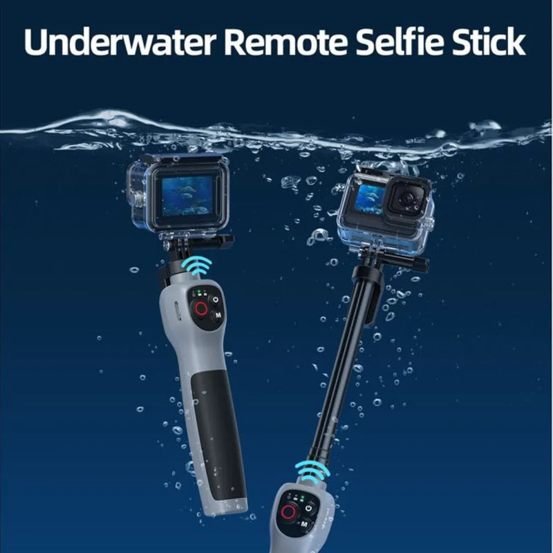 TELESIN Underwater Bluetooth Selfie Stick – 85cm Extendable IPX68 Waterproof Pole with Remote Control for GoPro HERO 8–13