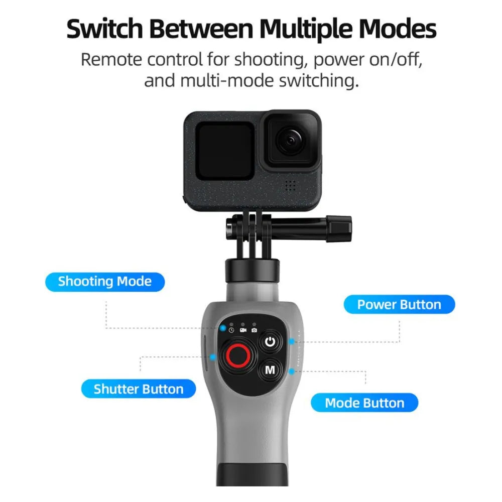 TELESIN Underwater Bluetooth Selfie Stick – 85cm Extendable IPX68 Waterproof Pole with Remote Control for GoPro HERO 8–13