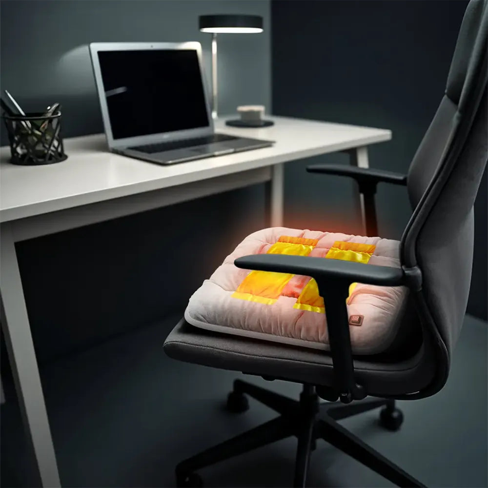 Green Lion Electric Heated Seat Cushion, USB-C Powered, 4 Heat Modes, Nano-Silver Heating Technology, Portable Comfort – Grey