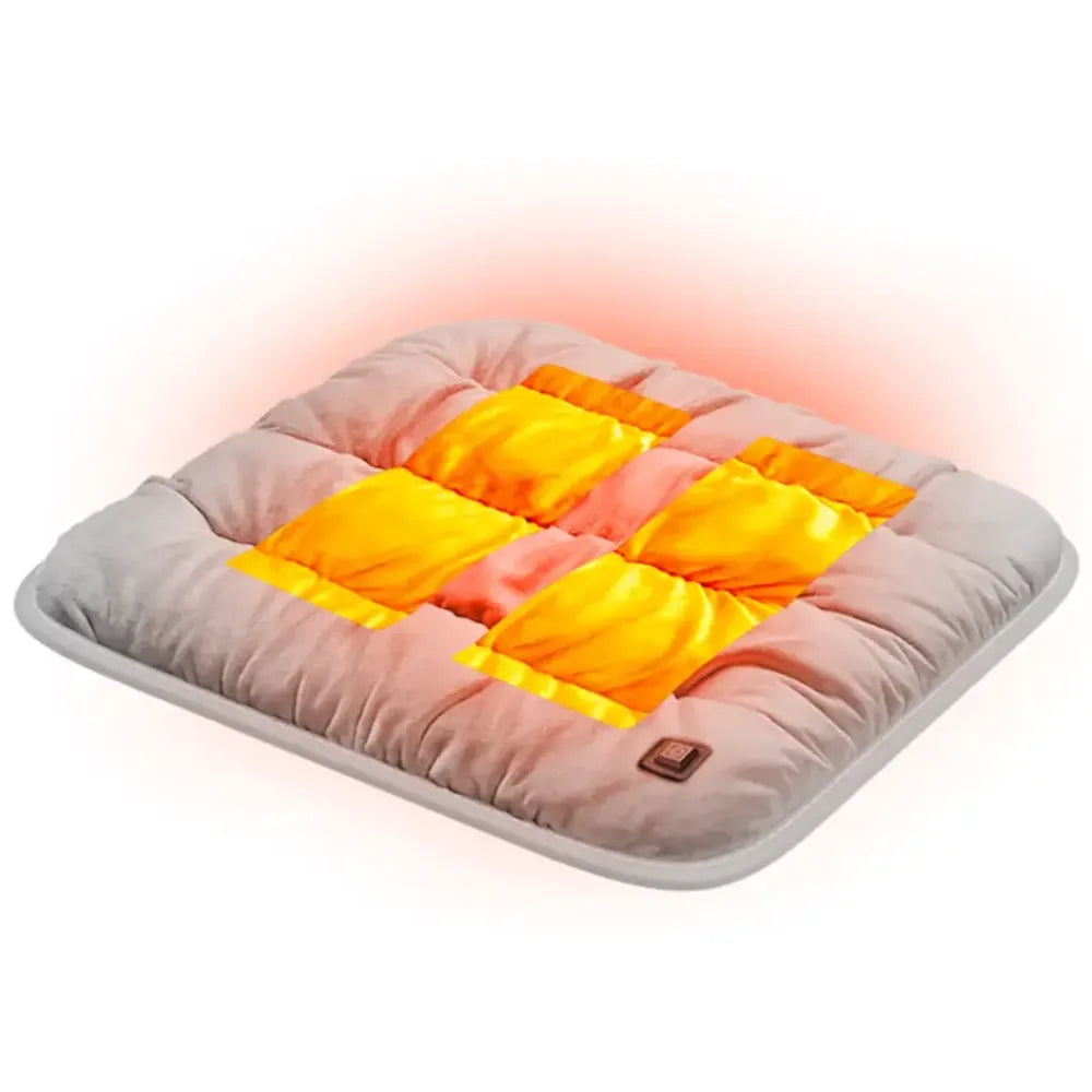 Green Lion Electric Heated Seat Cushion, USB-C Powered, 4 Heat Modes, Nano-Silver Heating Technology, Portable Comfort – Grey