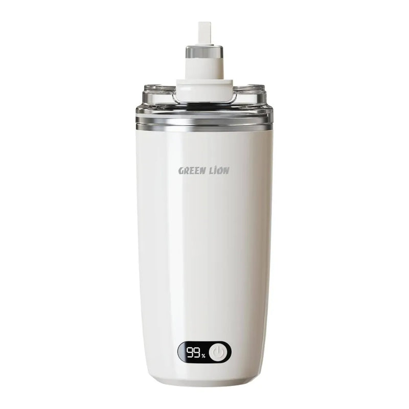 Green Lion Self-Stirring Coffee Mug – 350mL, Magnetic High-Speed Mixing, Built-In Warmer, Digital Display, Auto 30s Shut-Off, Rechargeable & Portable
