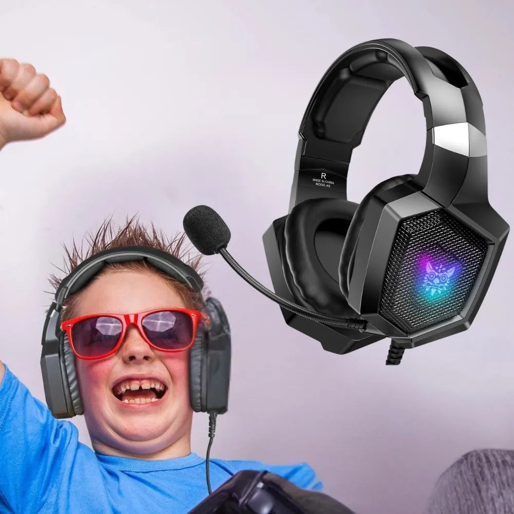ONIKUMA K8 Gaming Headset – Wired Stereo Headphones with Built-In Microphone, Volume Control, Comfortable Design – Black