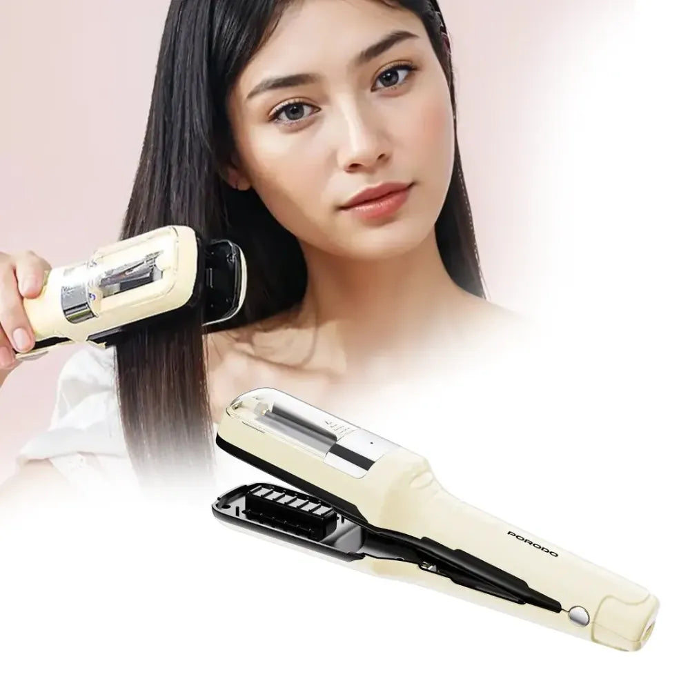 Porodo 2-in-1 Split End Trimmer & Hair Straightener, Cordless, 500mAh Battery, USB-C Charging, Blue Light Hair Repair – 18W Rated Power (White)