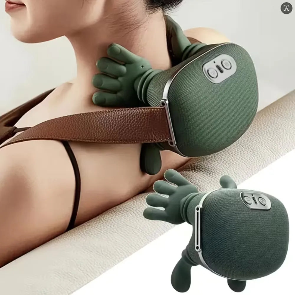 6D Simulated Hand Massage Shawl with Heat, USB Rechargeable, Multiple Intensity Levels, Portable Neck & Body Massager for Shoulders, Back, Waist and Legs