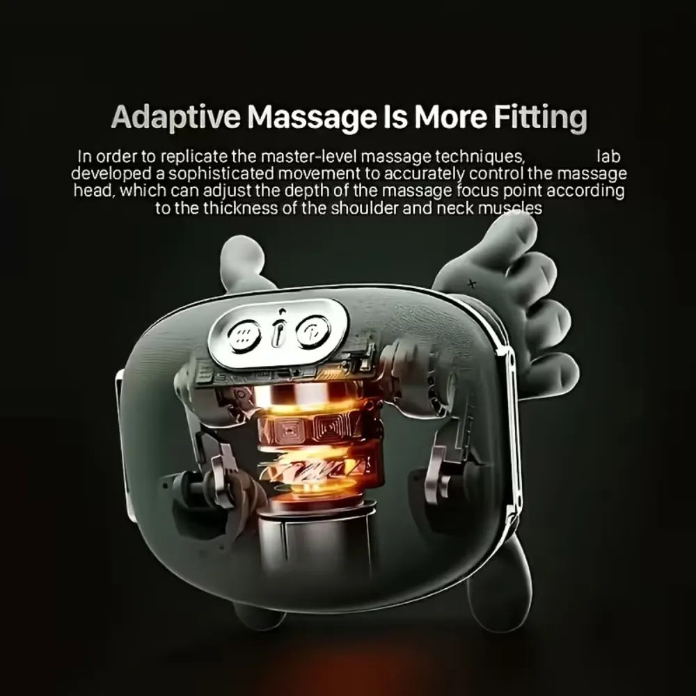 6D Simulated Hand Massage Shawl with Heat, USB Rechargeable, Multiple Intensity Levels, Portable Neck & Body Massager for Shoulders, Back, Waist and Legs