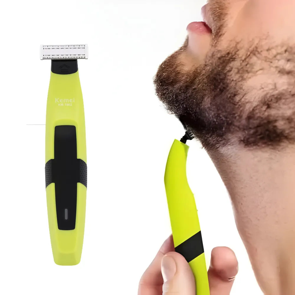 Kemei KM-1902 Cordless Electric Body Shaver with 90 Minutes Battery Life, Type-C Charging, 5 Comb Attachments, IPX7 Waterproof – Green