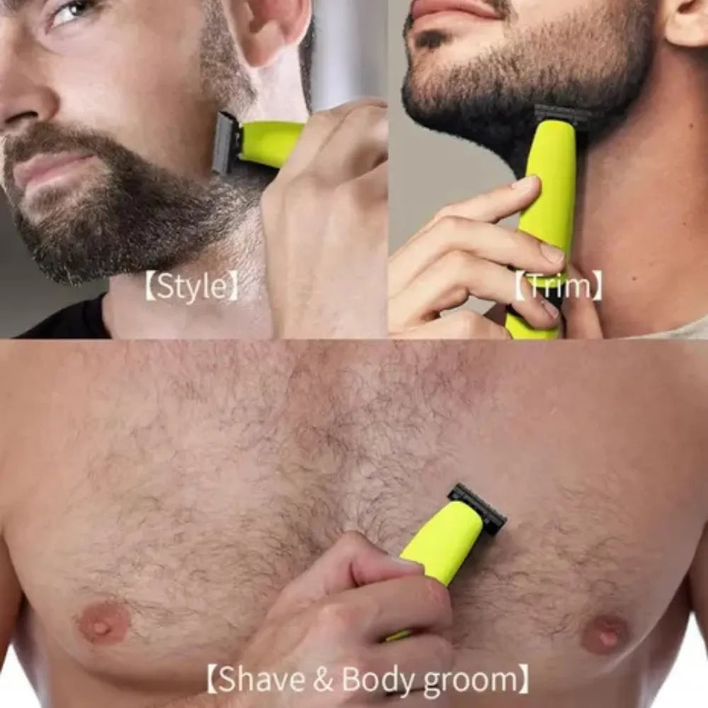 Kemei KM-1902 Cordless Electric Body Shaver with 90 Minutes Battery Life, Type-C Charging, 5 Comb Attachments, IPX7 Waterproof – Green