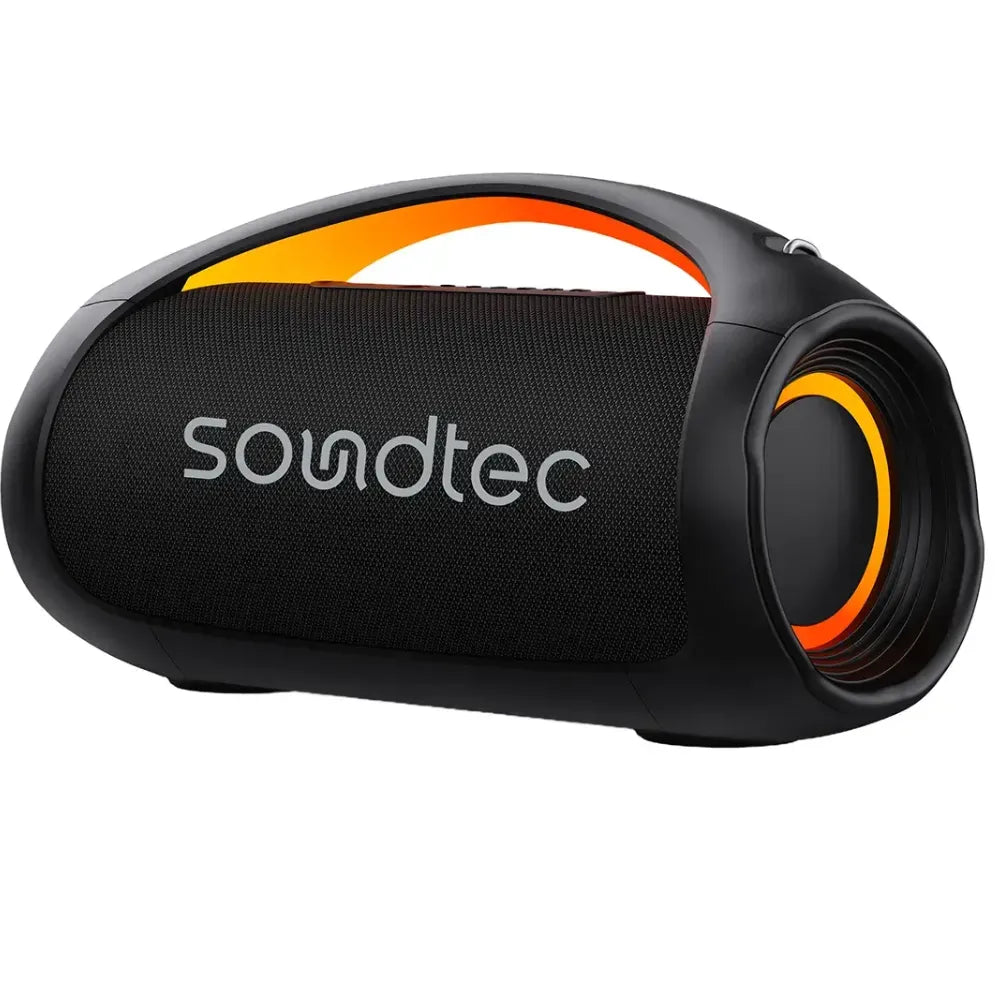 Porodo Soundtech Rush Pro Party Speaker Bluetooth 5.3 with Up to 5 Hours Battery Life, Universal Compatibility, RGB Light & IPX6 Water Resistance – Black