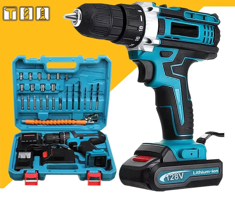 Multifunction 18-in-1 Impact Hammer Drill Set 220V Electric Power Tool with Multiple Accessories for Home & DIY Use