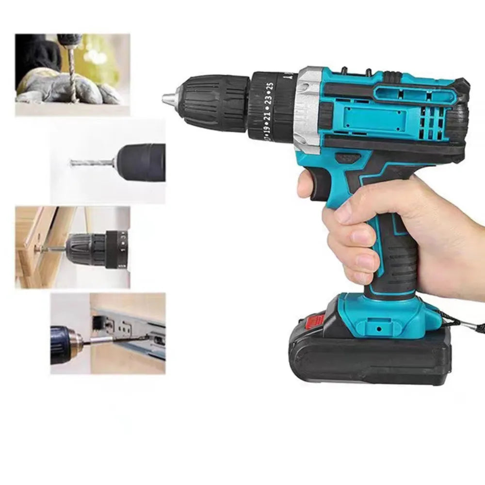 Multifunction 18-in-1 Impact Hammer Drill Set 220V Electric Power Tool with Multiple Accessories for Home & DIY Use