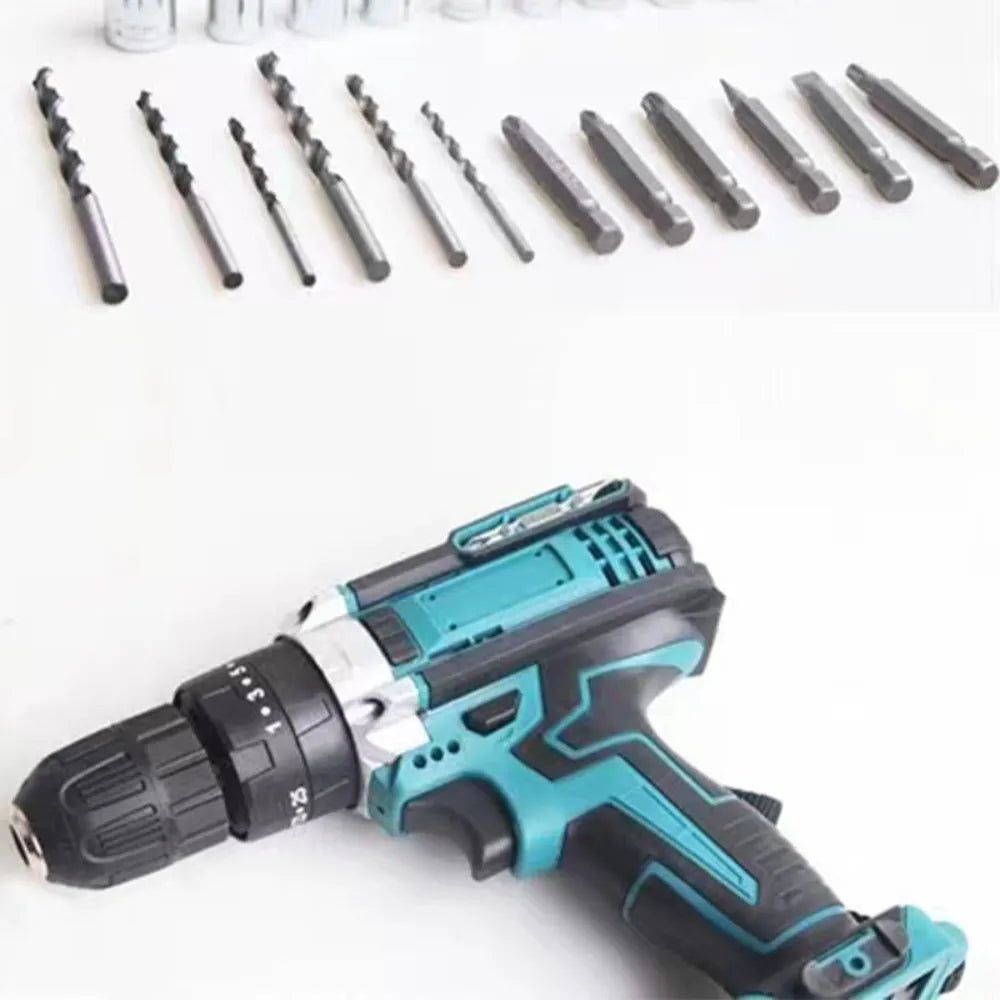 Multifunction 18-in-1 Impact Hammer Drill Set 220V Electric Power Tool with Multiple Accessories for Home & DIY Use