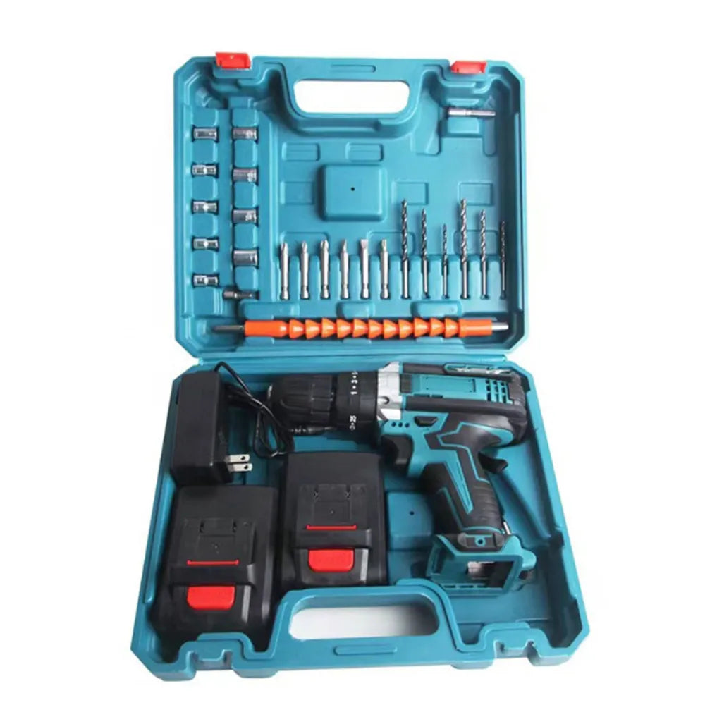 Multifunction 18-in-1 Impact Hammer Drill Set 220V Electric Power Tool with Multiple Accessories for Home & DIY Use
