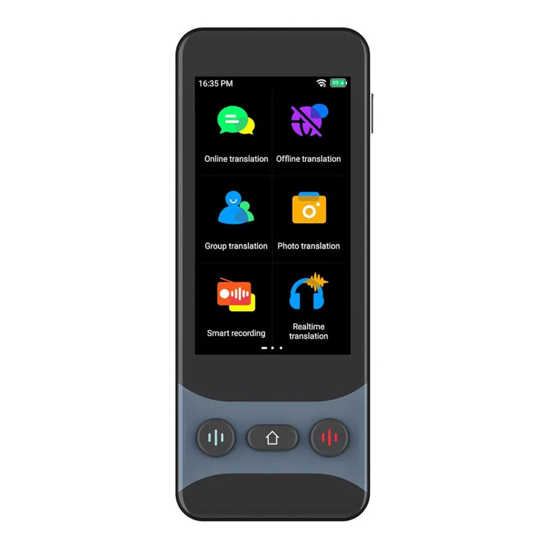 Levelo FluentLink Offline & Online Voice Translator with Built-in ChatGPT, 139 Languages, 0.5s Translation Speed, 1500mAh Battery, 8GB Storage – Gray