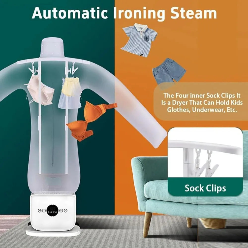 Automatic Hot Air Garment Dryer & Iron 1000W with Inflatable Shirt & Pants Mold, Quick Wrinkle Remover for Home and Office