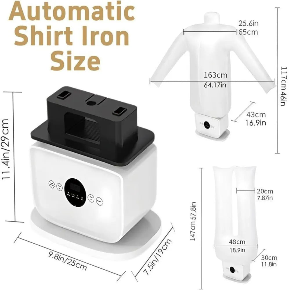 Automatic Hot Air Garment Dryer & Iron 1000W with Inflatable Shirt & Pants Mold, Quick Wrinkle Remover for Home and Office